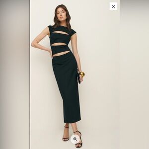NWT Reformation Stella Knit Dress, Black with cutouts, Size Small